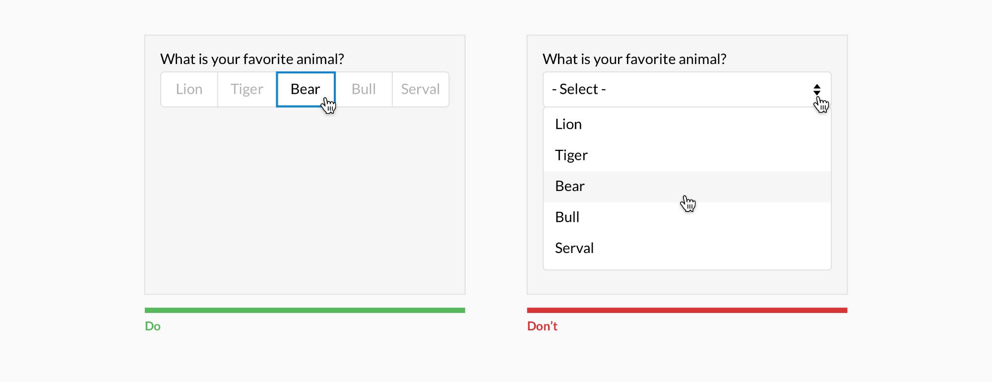 Best search options design