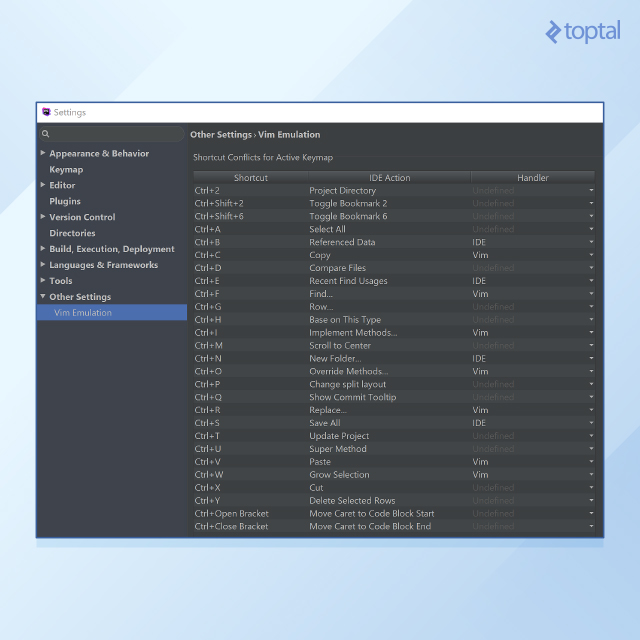 There will be some shortcut conflicts between PhpStorm and the Vim Emulator, but you can choose which to use.