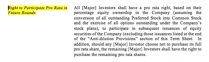 common stock pro rata