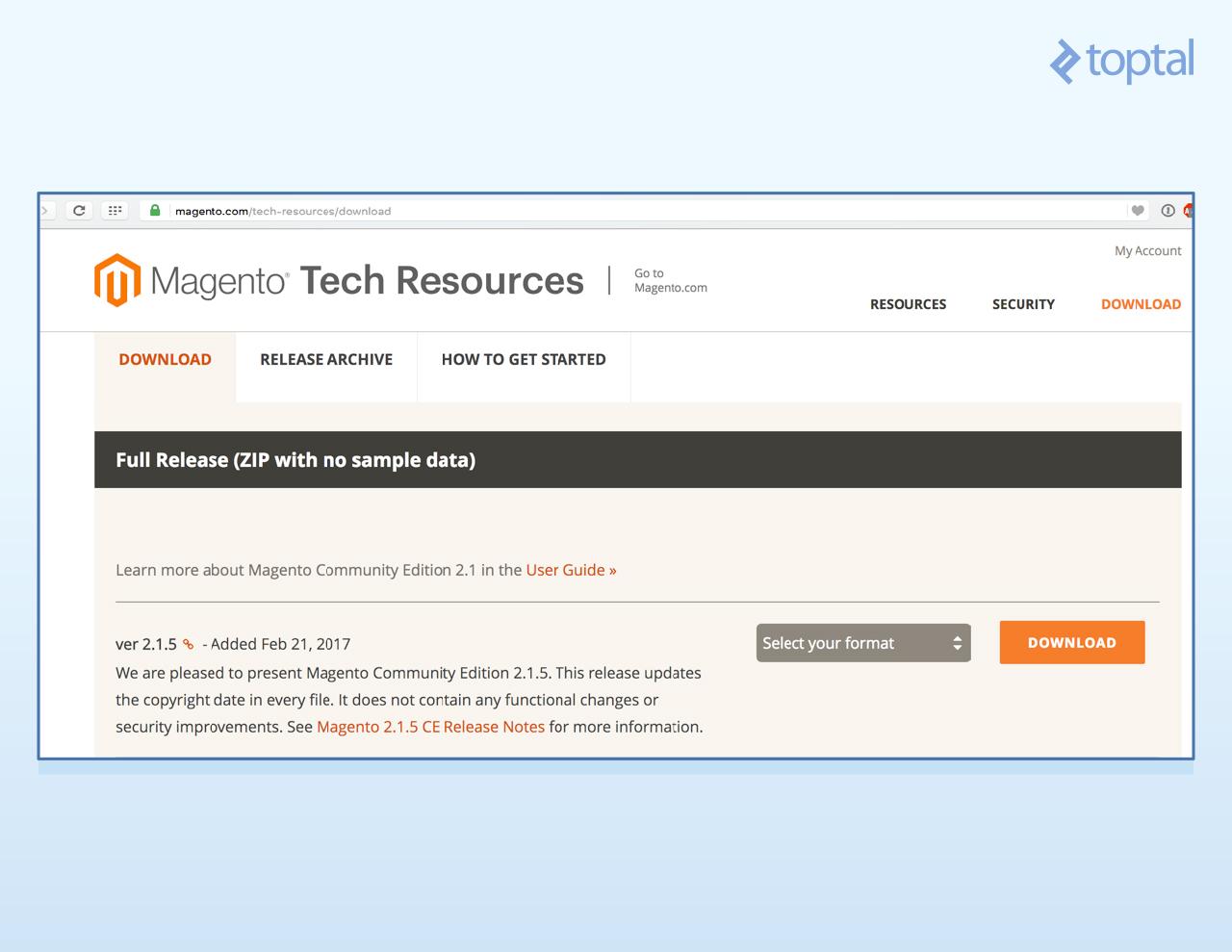 Magento 2 download page