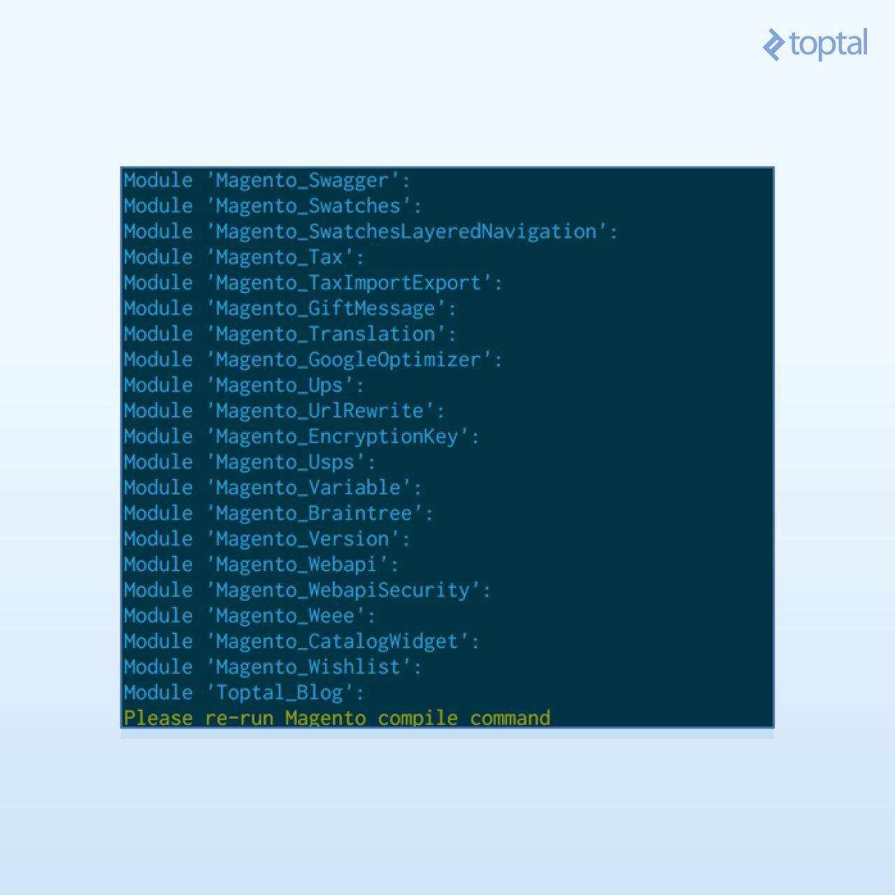 Output of upgrade command, showing our migration getting performed