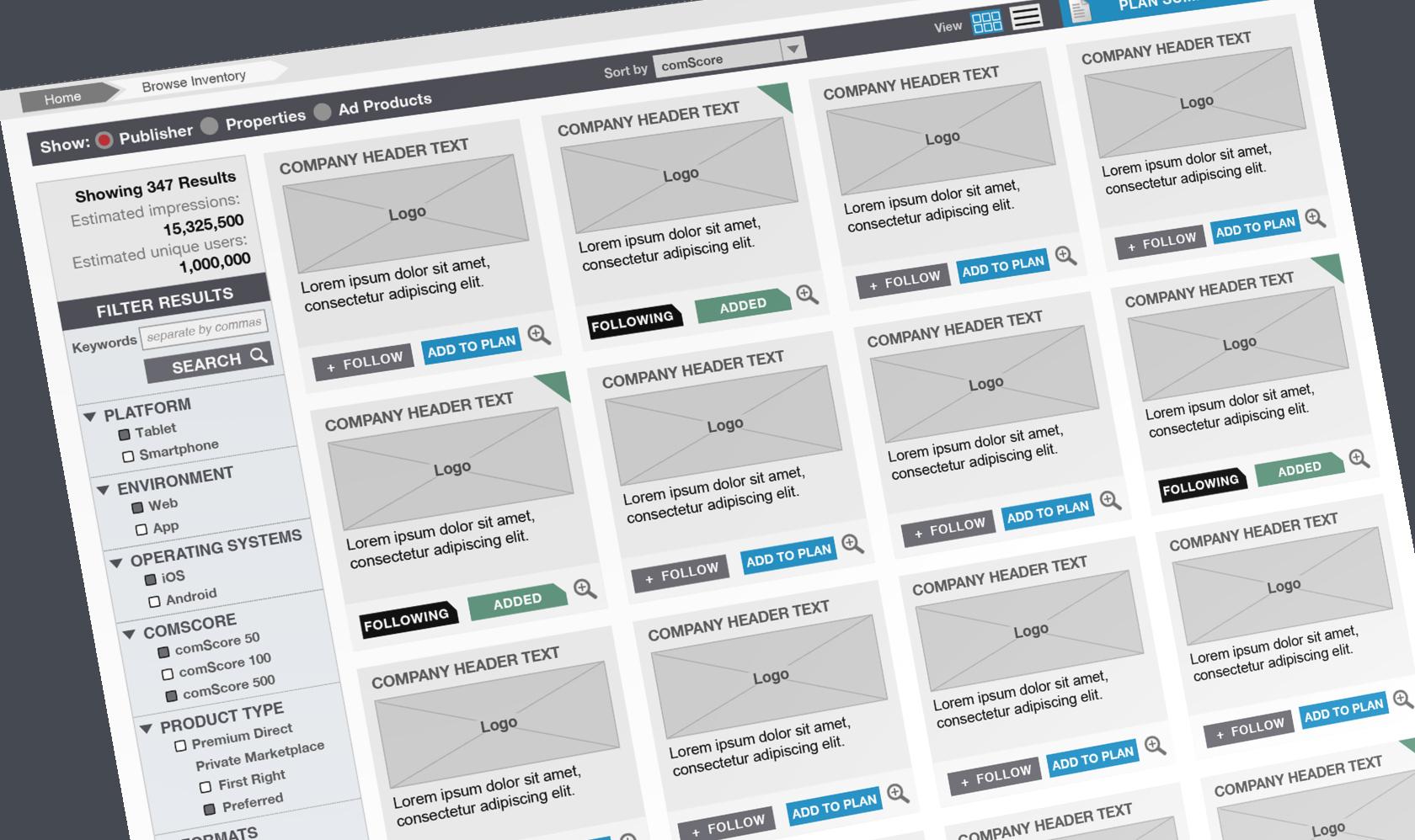 Wireframe tool, wireframe examples