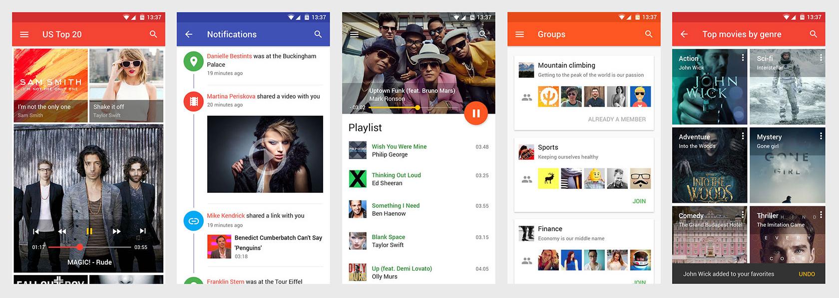 Mobile UI design utilizing visual hierarchy one of the interaction desing principles