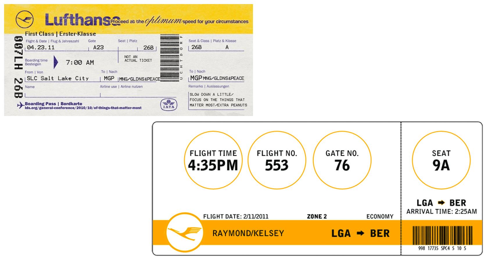 Lufthansa boarding pass redesign for better interaction design