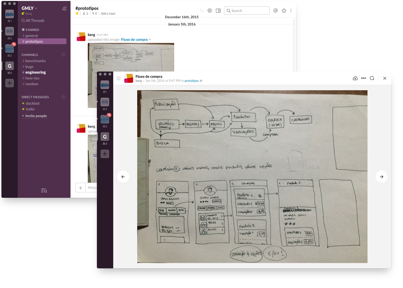 Sketching and sharing using messaging apps in remote UX workshops