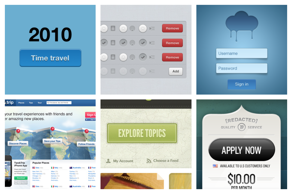 Button Design over the Years – The Dribbble Timeline | Toptal