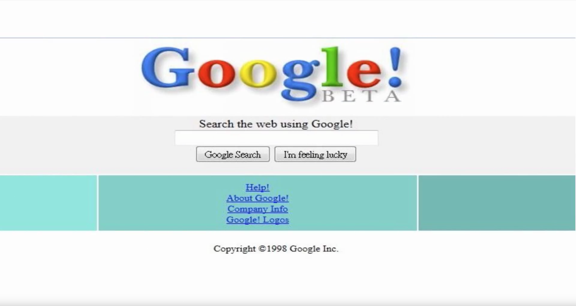 Sitio web de Google de 1998