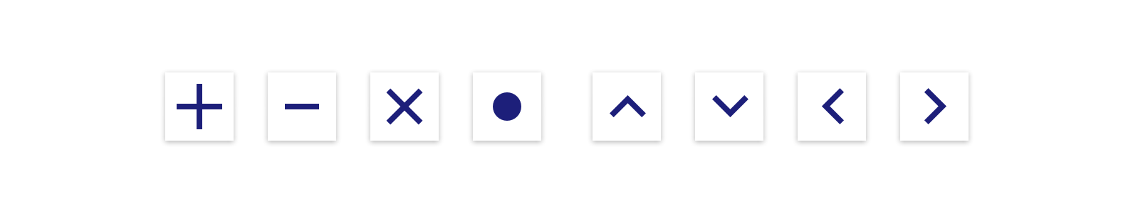 Simple UI icon set for a UI design system