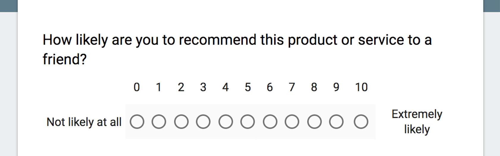 Net Promoter Score question