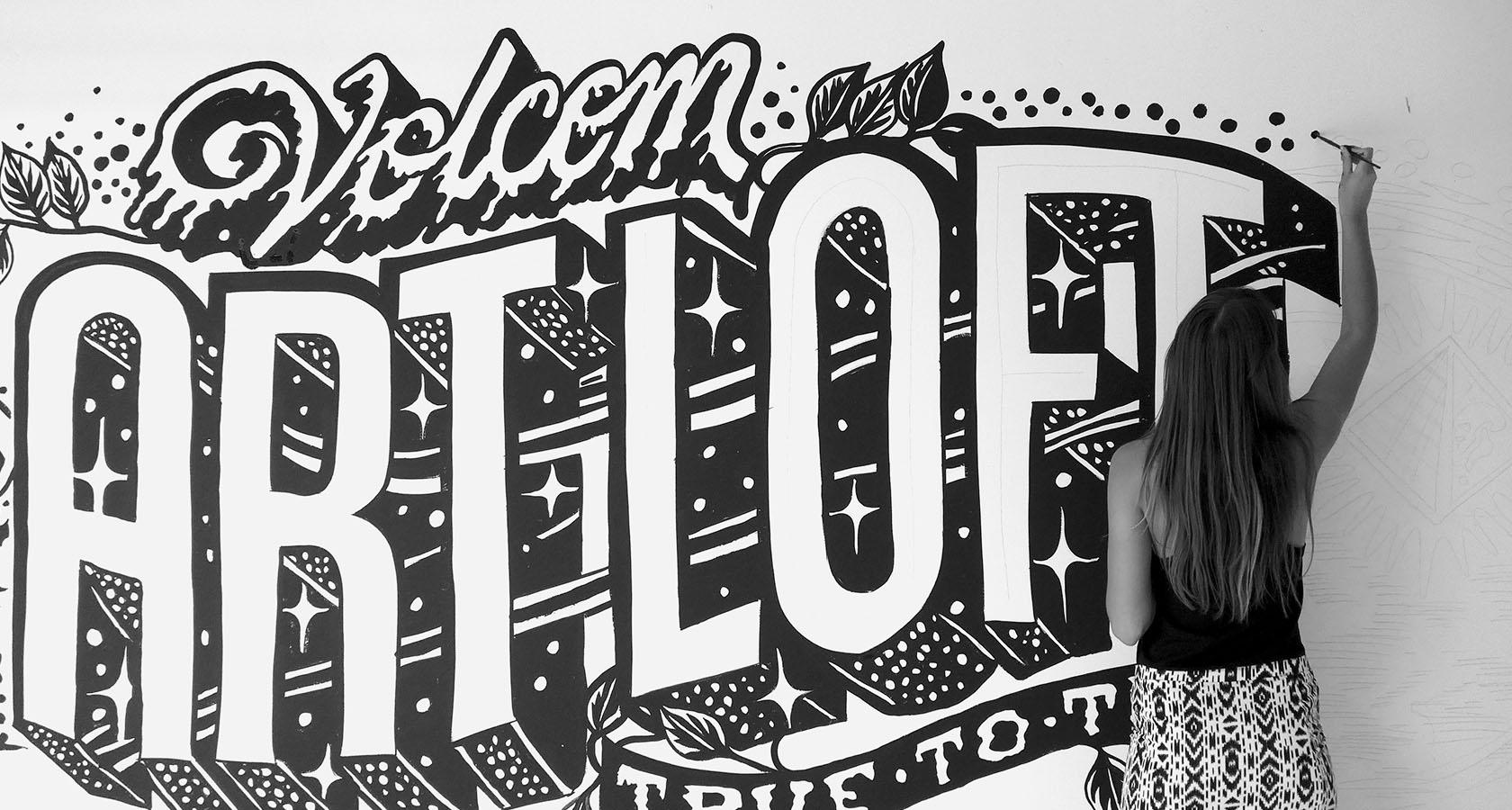 gemma o'brien - mural artloft volcom pintado a mano