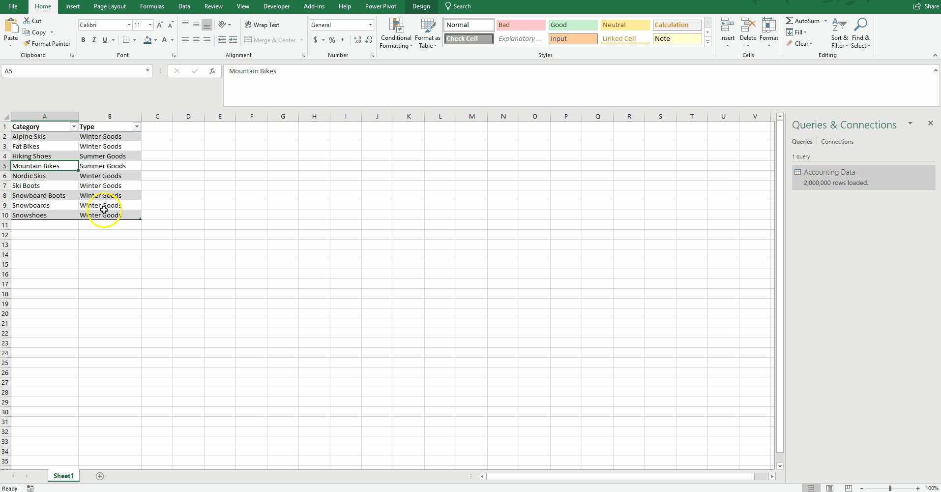 excel pivot chart query