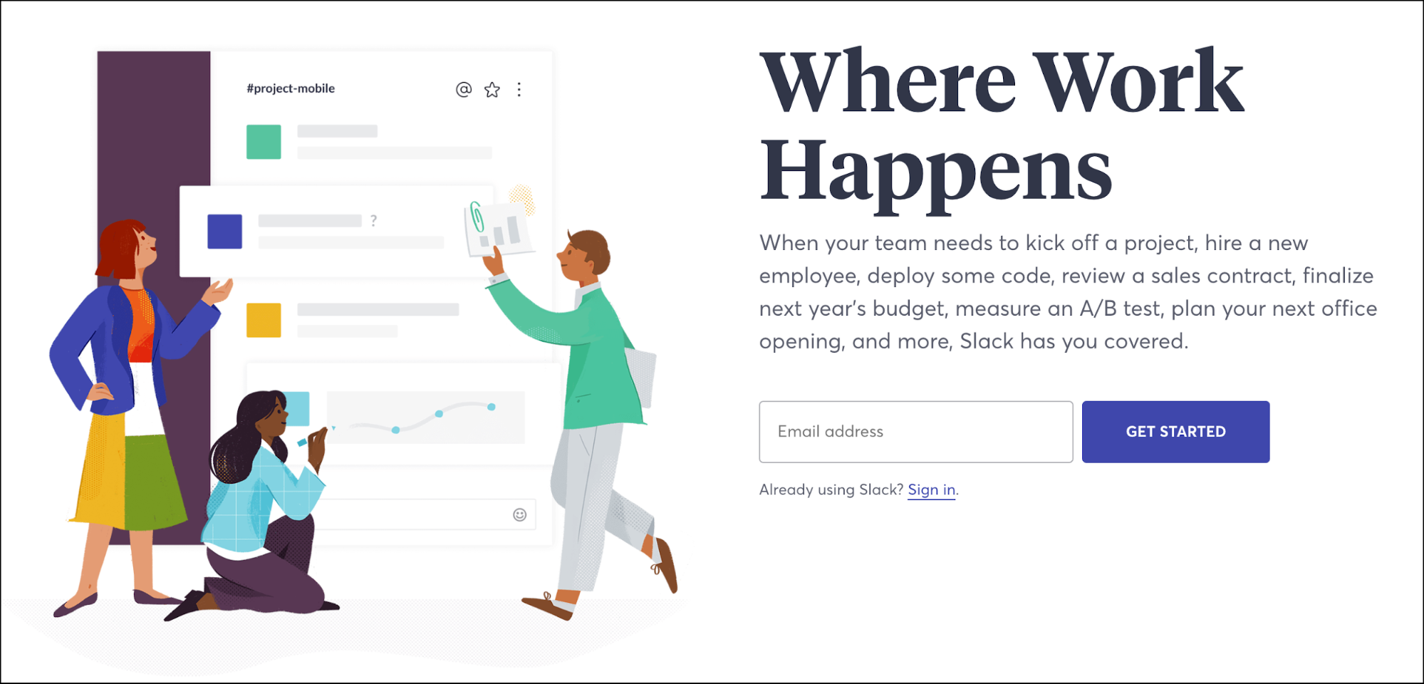 Slack brand illustration UX trends 2018