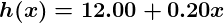 h of x equals twelve plus 0 point two x