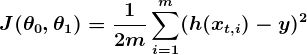 Cost function expressed as a linear least squares function