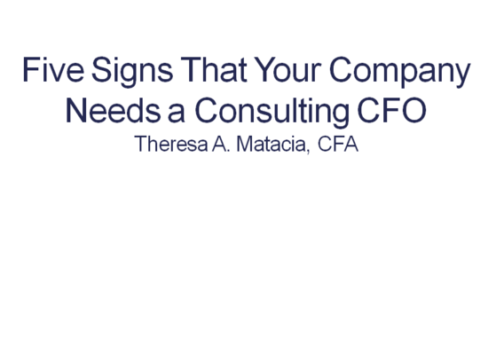 Five Signs that your Company Needs a Consulting CFO