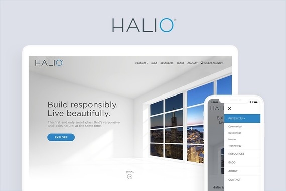 Kinestral Technologies and Halio Glass Website Designs